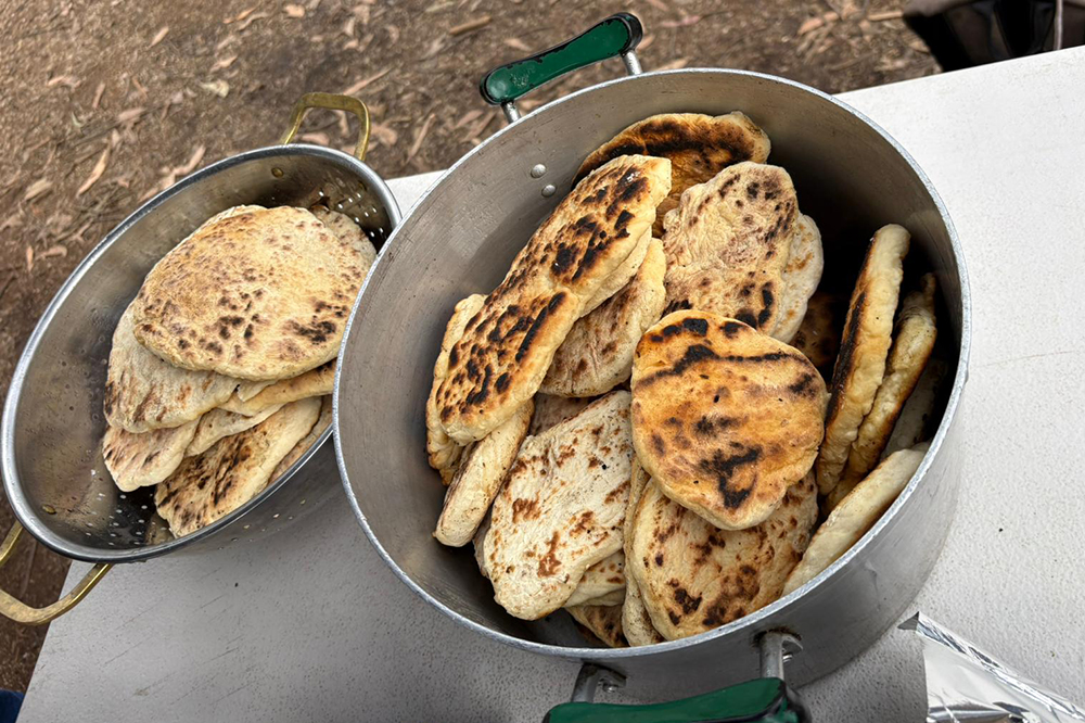 damper bread cooked on open fire