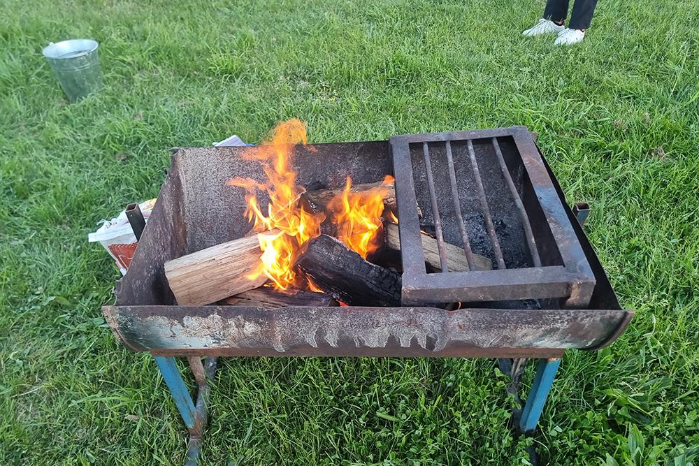 Fire in a firepit